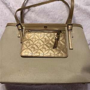 Spartina 449 Gold and Cream Shoulder Bag Set